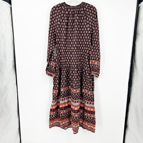 Old Navy Womens Boho Cattagecore Prairie Peasant Ditsy Floral Midi Dress‎ L Tall - Picture 11 of 11